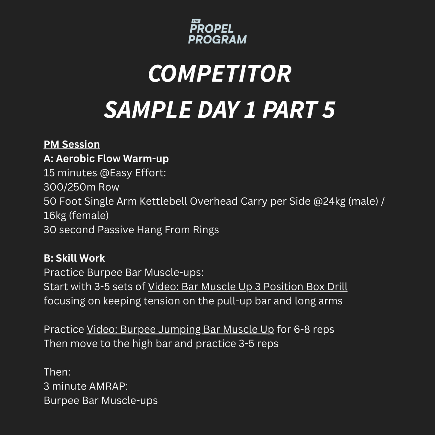 Propel Competitor Program