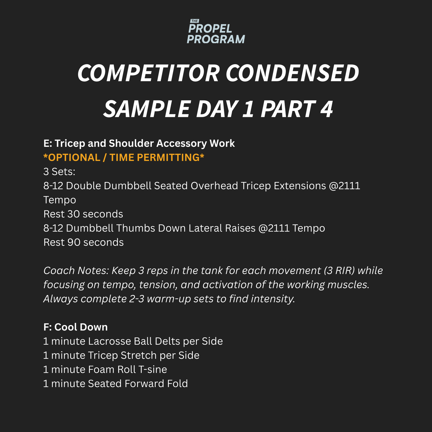 Propel Competitor Program