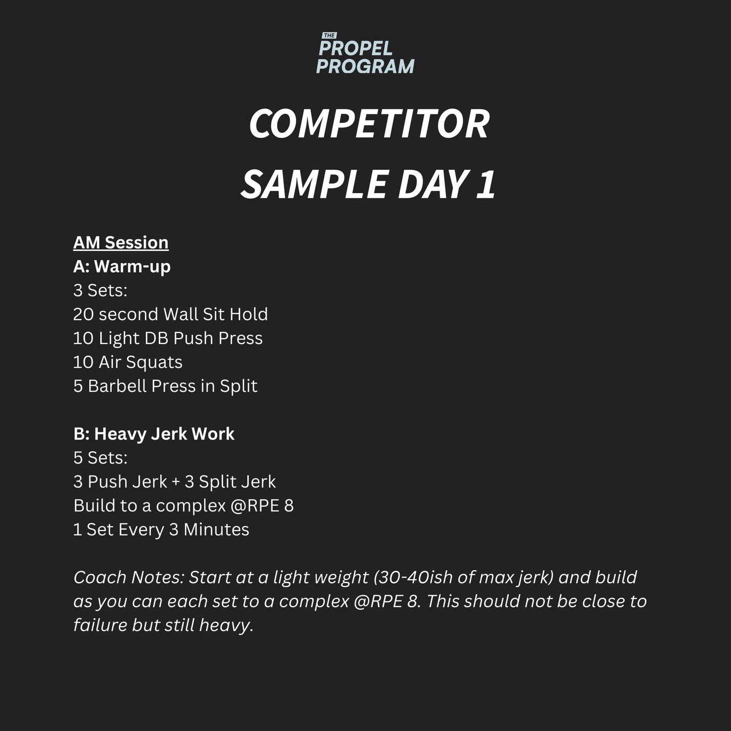 Propel Competitor Program